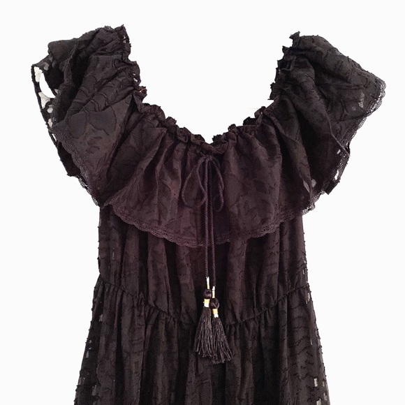 🖤 CATHERINE MALANDRINO ELECTRIC GARDEN BLACK MAXI - Picture 9 of 14